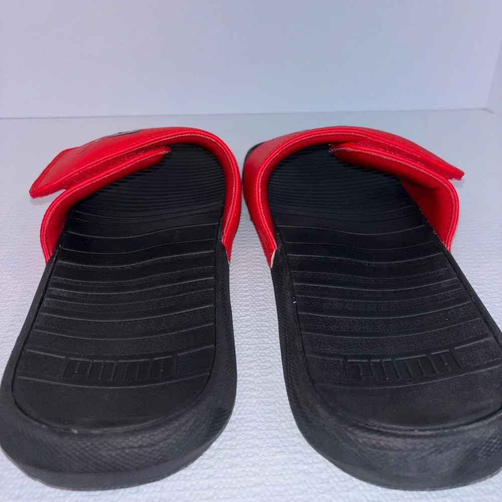 Puma Red Black‎ Slides Sandals Men's Size 12 Comfort Sport Slip On Shoes